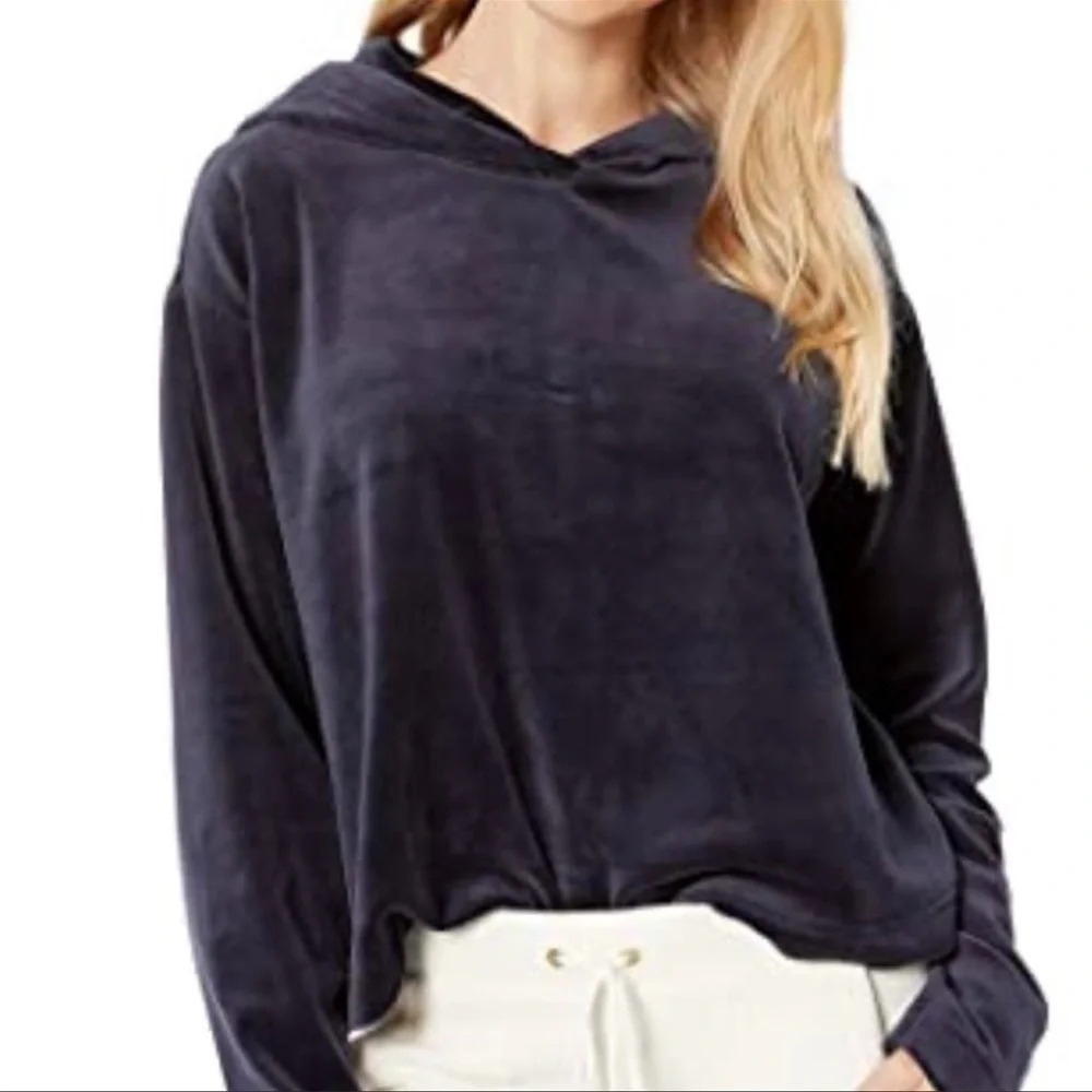 Juicy Couture Velour Hooded Pullover, Regal (Blue), Medium, NWT - Picture 2 of 14